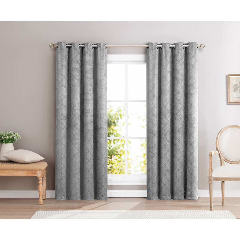 Rabideau Blackout Curtain Pair, Light Gray, 52" W x 84" L
