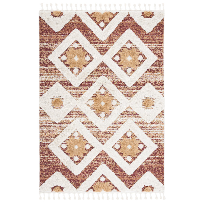 Evadale Tassel Shag Performance Southwestern Rug, Rectangle 3' x 5'