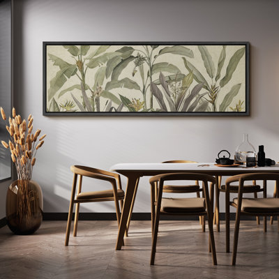 Tropical Palm " Tropical Green Banana Leaf Plant Floral Botanical Modern Art Calm Warm Extra Large Pictures "