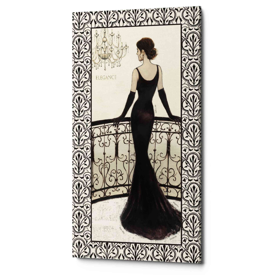 La Belle Noir with Floral Cartouche Border 4 - Wrapped Canvas Graphic Art Print House of Hampton®