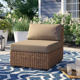 Ambroselli Premium All-Weather Wicker Outdoor Armless Lounge Chair