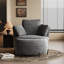 Ensemble de fauteuil d'appoint, fauteuil demi-tonneau pivotant à 360 ° et repose-pieds avec rangement-117494343