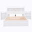 Lit plateforme avec rangement et tablettes coulissantes, lit gigogne simple et 2 tiroirs-204654798