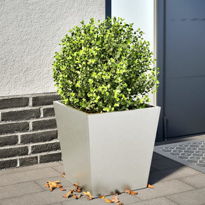 Chaely Metal Planter, 15.75" H x 15.75" W x 15.75" D, Light Gray, 1