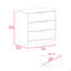 Commode rectangulaire 3 tiroirs Cannon - gris clair