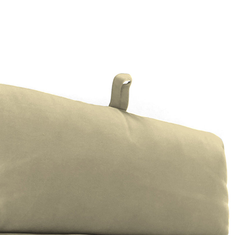 72" x 22" Outdoor Chaise Lounge Cushion with Ties and Loop, Beige