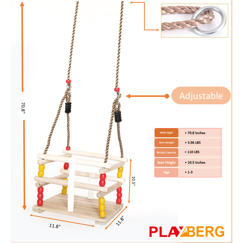 Siège de balançoire en bois bébé