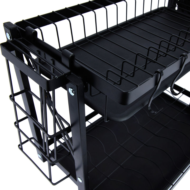 Égouttoir à vaisselle pliable en métal à 2 niveaux