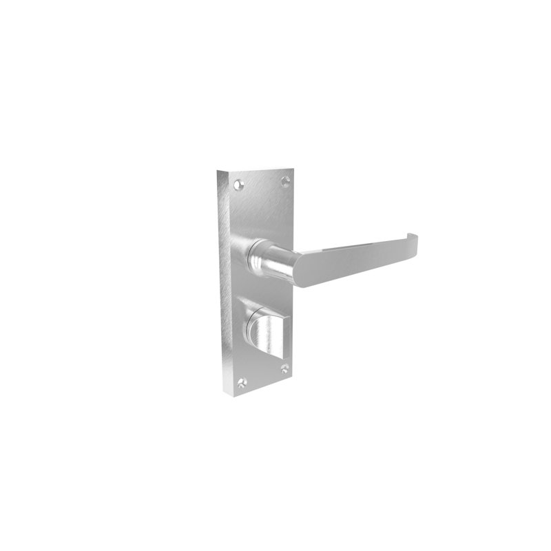 Victorian Straight Privacy Door Handle, Satin Chrome