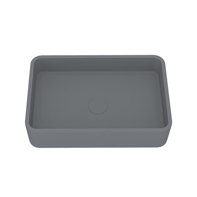 CASAINC Maple 12.79'' Concrete Rectangular Bathroom Sink