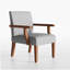 Fauteuil 2 pièces en tissu avec table de salle à manger ronde en bois