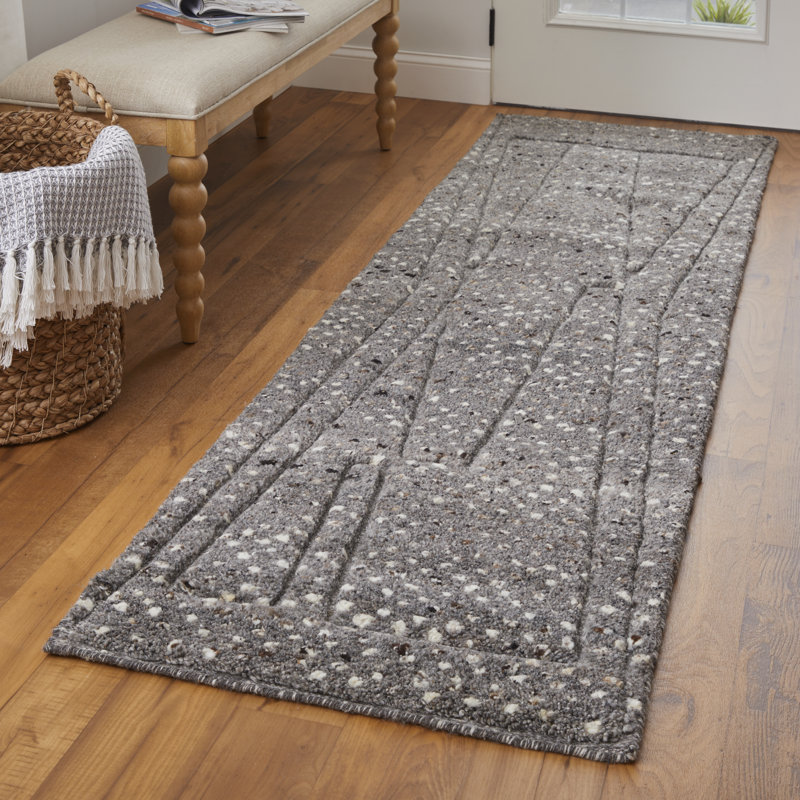 Dering Modern Polka Dots, Gray/Tan/Taupe Area Rug, Runner 2'6" x 8'