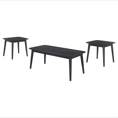 Bivens Black 3-Piece Rectangular Coffee Table Set