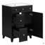 Armoire de meuble-lavabo 24 po avec lavabo en céramique, 2 tiroirs, 1 porte-1570604543