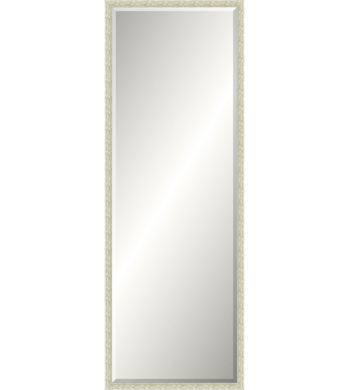 Textured White Legacy Mirror, Slim Leaner