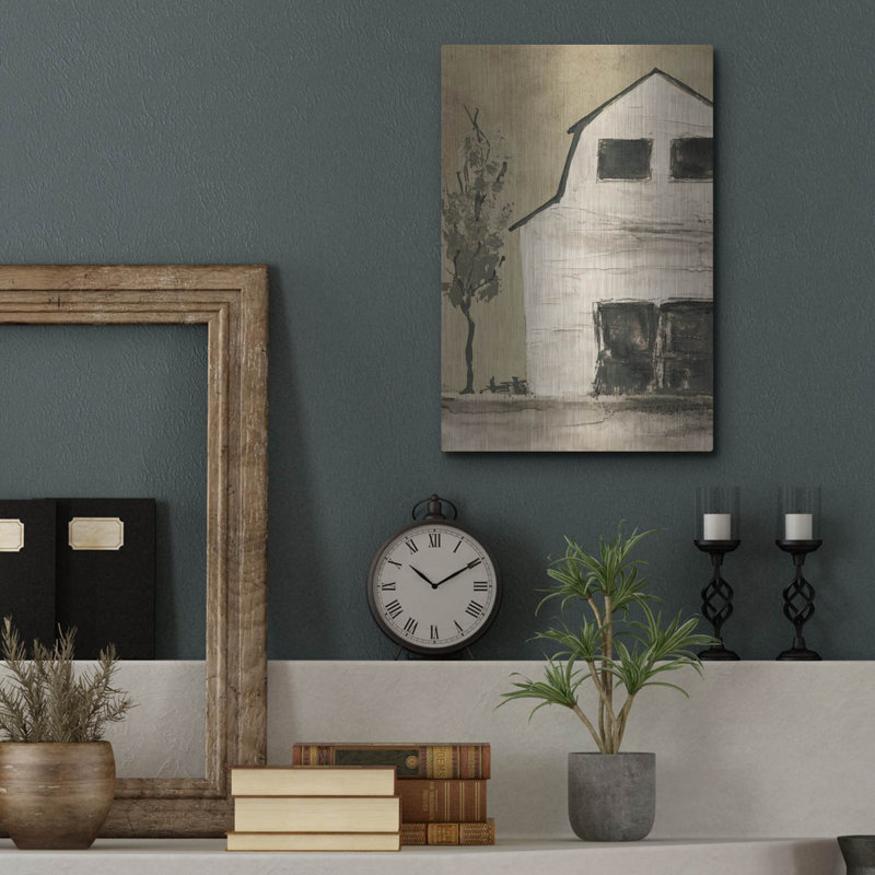 Art mural en métal «Brown Barn 4» par Chris Paschke, H 16 po x l 12 po