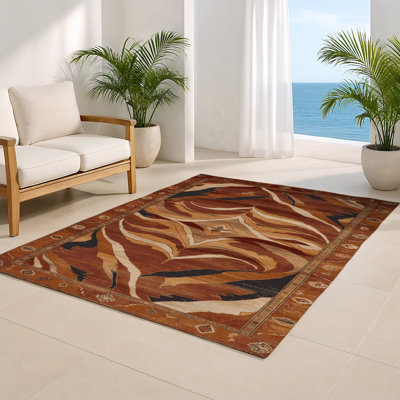 Tapis d'intérieur et d'extérieur brun Persian