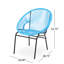Élégante chaise bleue et stable en fer robuste pour une utilisation extérieure