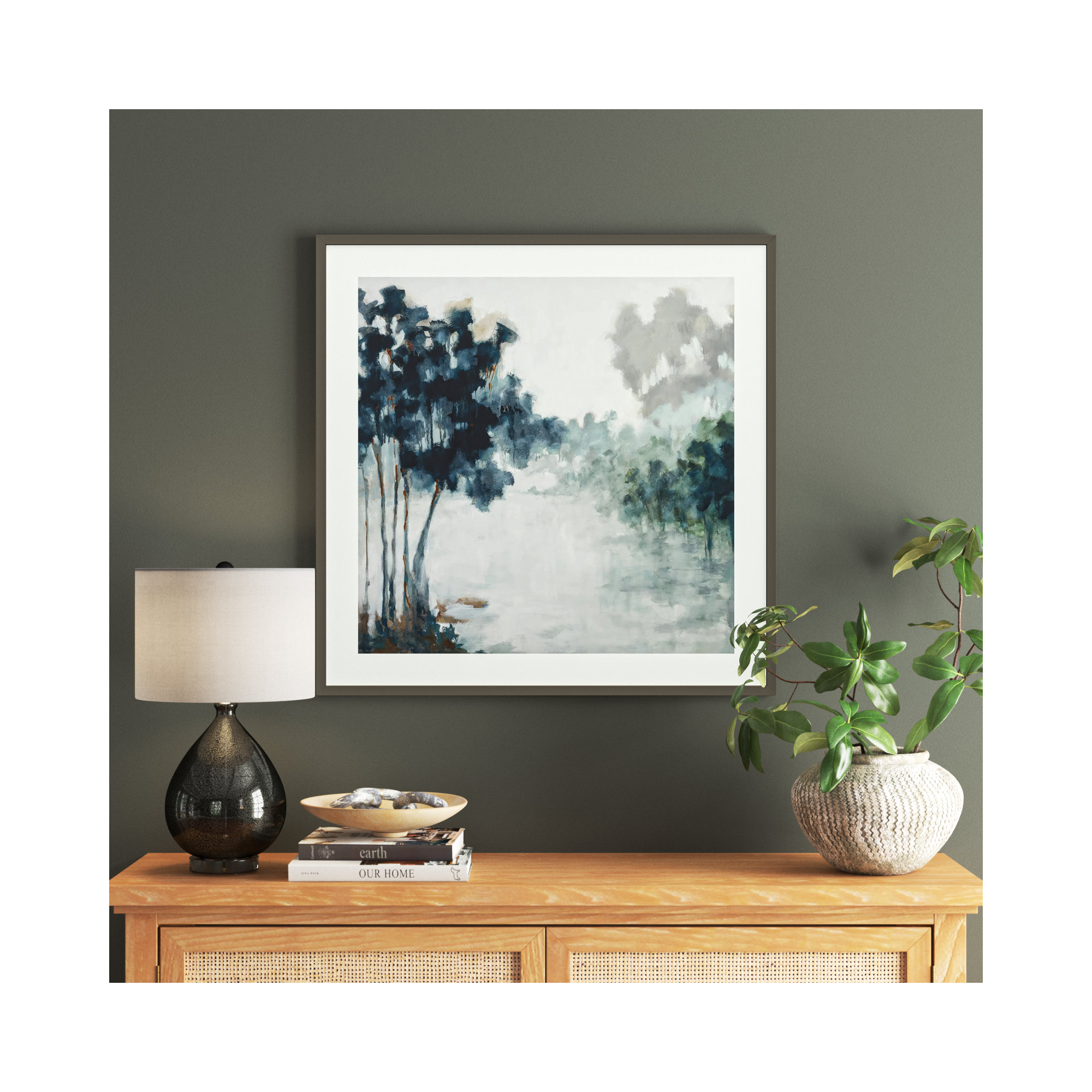 Soft Winter Light by Jacqueline Ellens, 33" H x 33" W, Gray Framed Paper