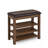 Wooden Frame Shoe-Changing Bench With PU Leather Seat And Open Shelves