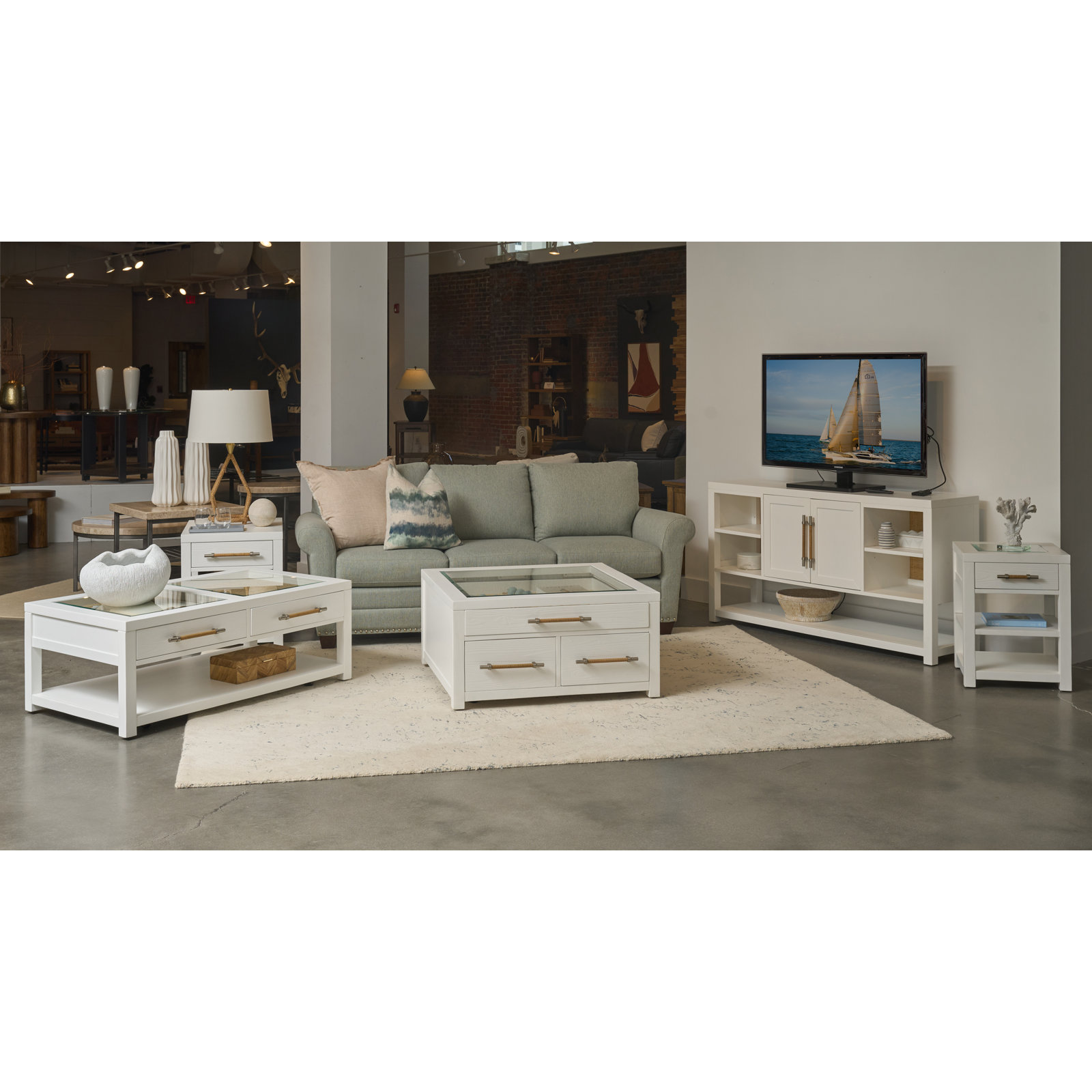 Silvia White Console, White