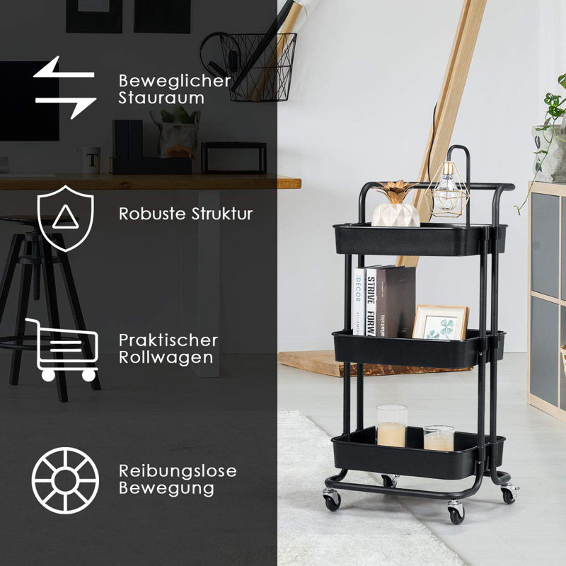 Tunbridge Metal Bar Cart, Black