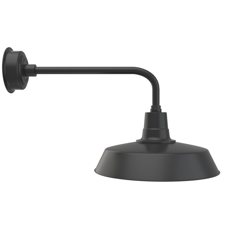 Luminaire de grange d’extérieur à del Haleigh, H 16,5 po x l 18 po x P 35,25 po, Noir mat