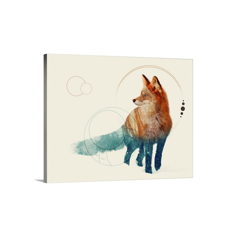 «Double Exposure Wildlife Fox II», impression, Toile, H 24 po x l 30 po x 1,5 po