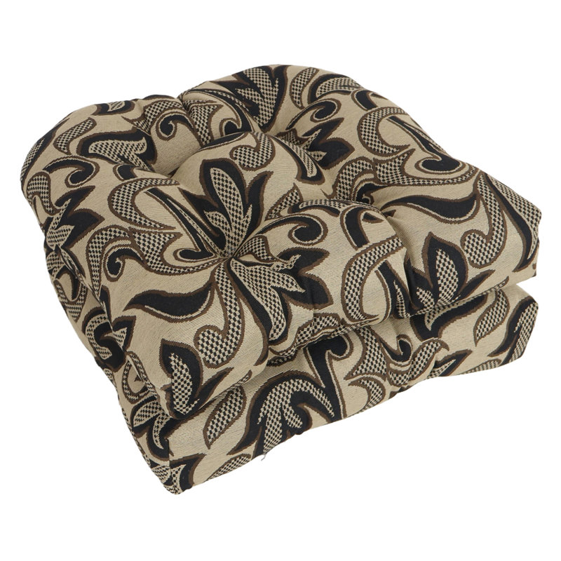 19-Inch Rounded Back Tapestry Chair Cushions (Set Of 2)