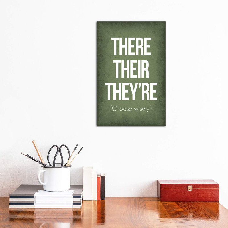 There Their They're - Wrapped Canvas Print, 30.48 cm H x 45.72 cm W