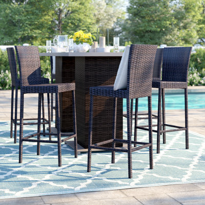Stratford High-Density Polyethylene (HDPE) Wicker Outdoor Stool