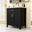 Meuble-lavabo de rangement avec lavabo en céramique et 2 portes Cabient-292639005