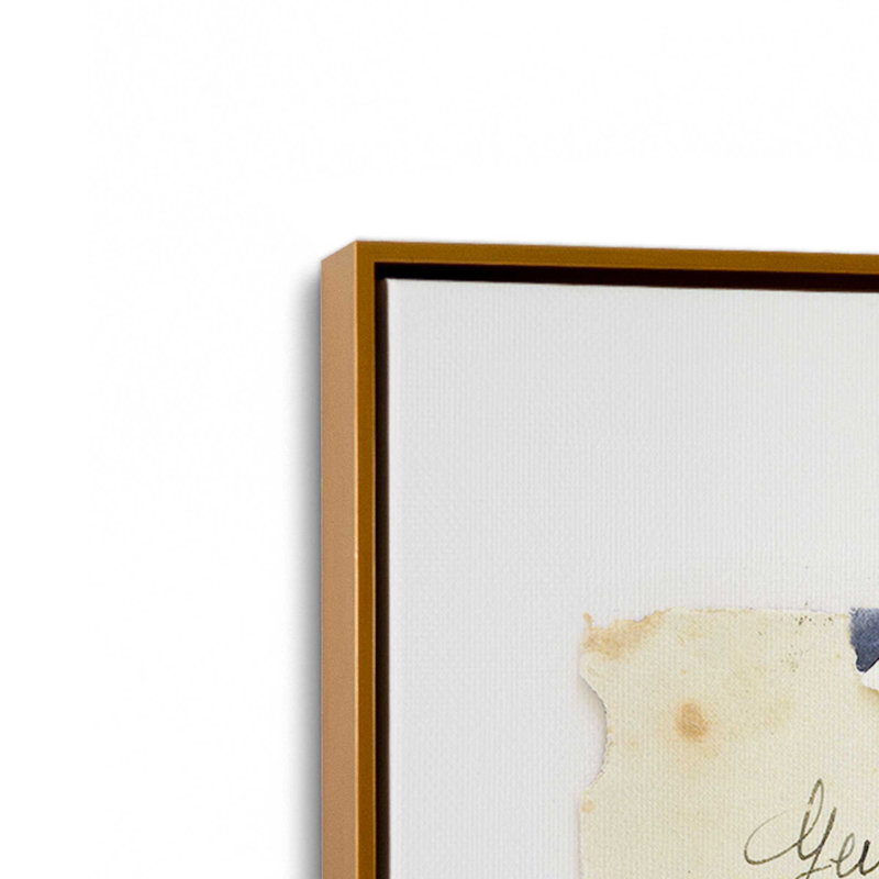 «Wheatear» par Deborah Revell, reproduction d'art, Cadre flottant, H 16 po x l 12 po, Doré