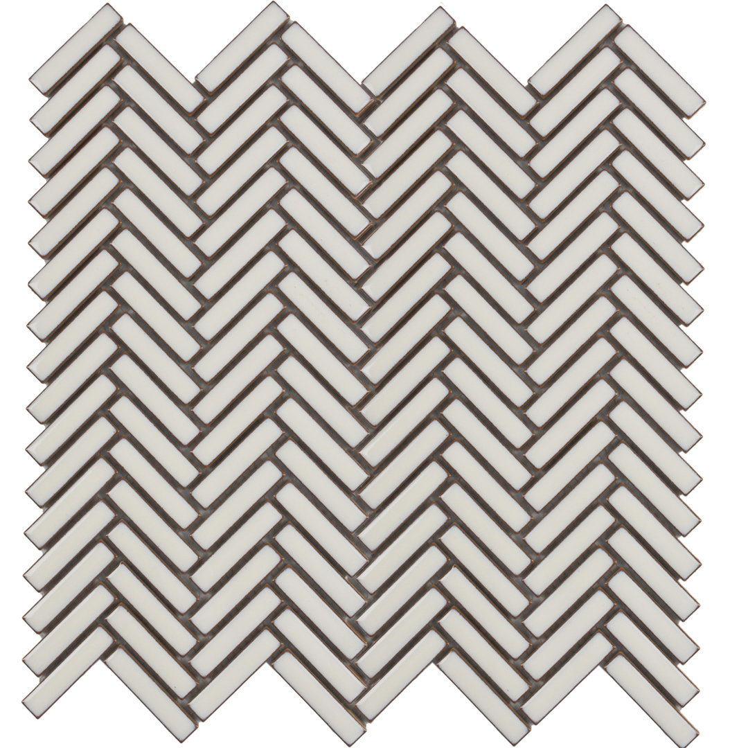 Bg Antique White 12X12 Herring.Mosaic (Set of 20) Roca Tiles