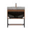 Meuble-lavabo 30 po, meuble de rangement autoportant rayé avec tiroir et tablette ouverte, comptoir en pierre frittée et lavabo encastré en céramique, pré-assemblé-122276953