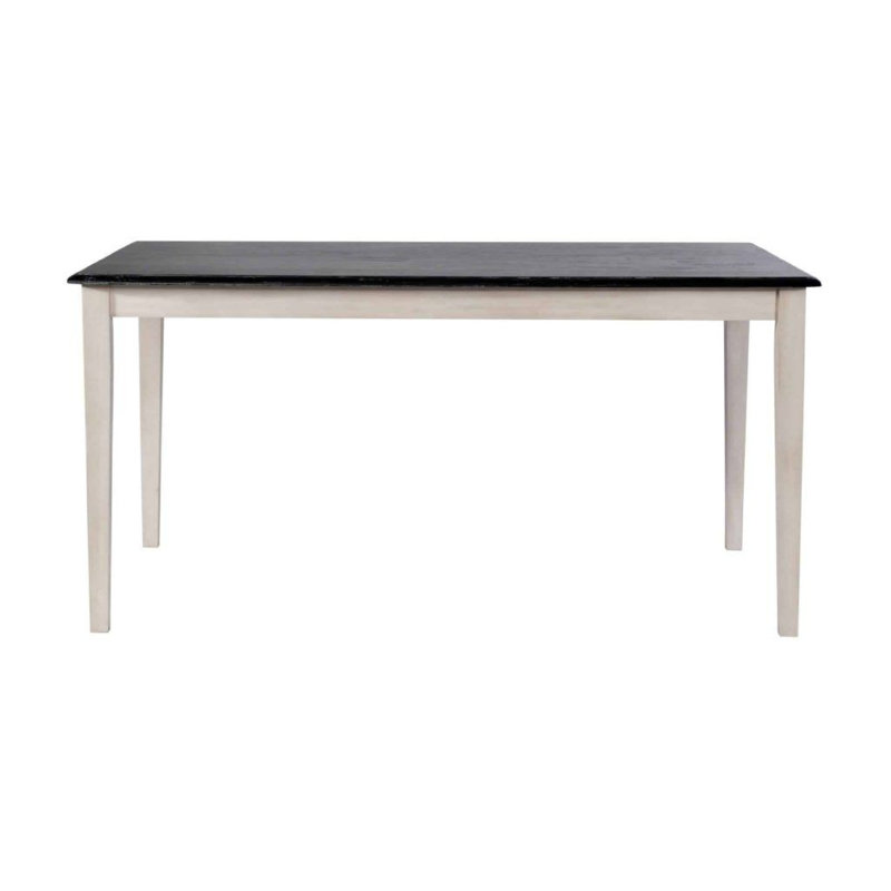 Nova Dining Table, Rectangular, European Black Ash W Antique White 59 Inch