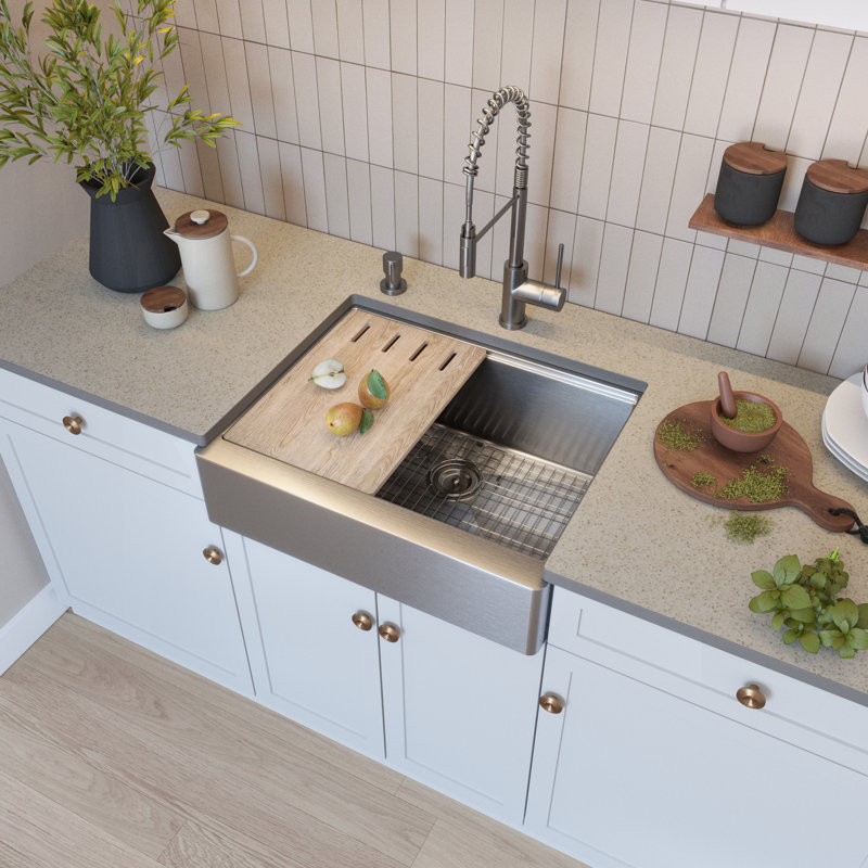 Empire Industries Short Apron Farmhouse Kitchen Sink 33" L x 22" W