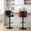 Ensemble de 2 tabourets de comptoir pivotants à hauteur réglable Ferriera, chaises de bar rembourrées en similicuir avec base en métal, repose-pieds, îlot de cuisine Mid-Century pour îlot de cuisine, bar personnel, pub, café ou bureau, noir-1301150087