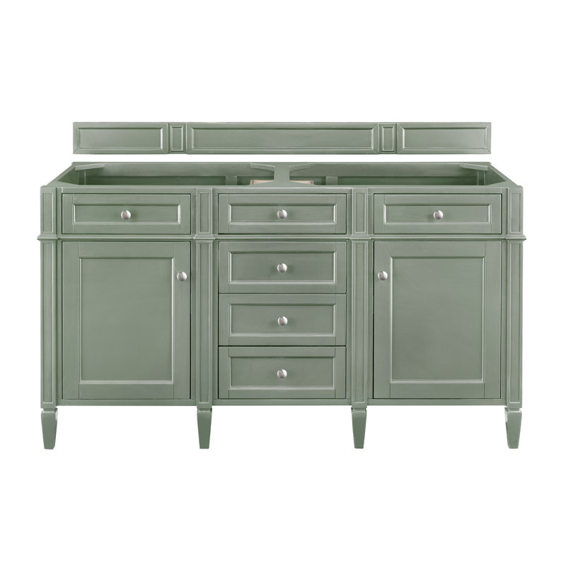 Brittany 60'' W Double Bathroom Vanity Base, Smokey Celadon