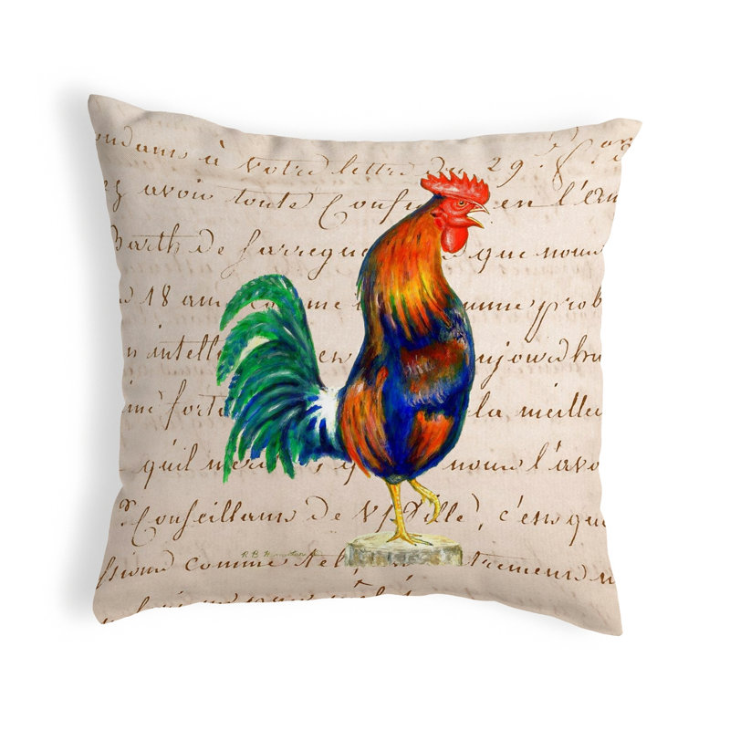  Housse de coussin d'extérieur carré Rooster, 18" x 18"