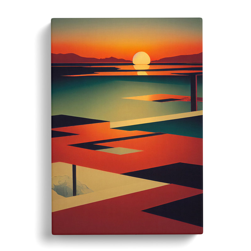Interesting Abstract Sunset - Wrapped Canvas, 76cm H x 50cm W x 3cm D