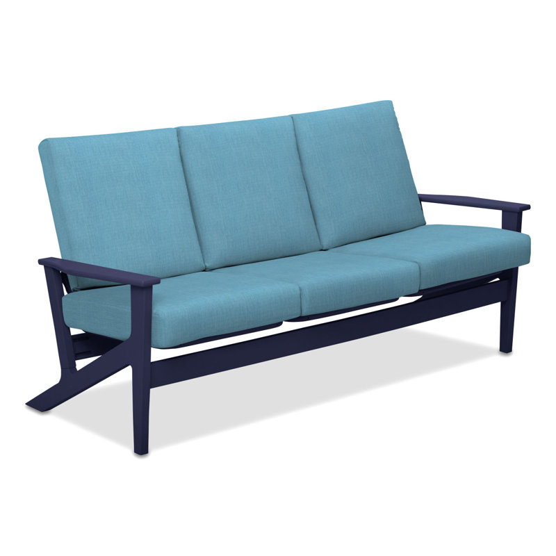 Canapé de patio avec coussins Chrisa, Tissage uni Sunbrella® horizon coulé, Désert