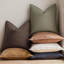 Housses de coussin en lin, taies décoratives unies 18 po x 18 po, brun rougeâtre