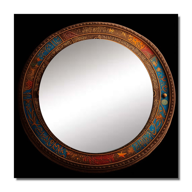 Miroir carré antique pour art mural, 29 po x 29 po