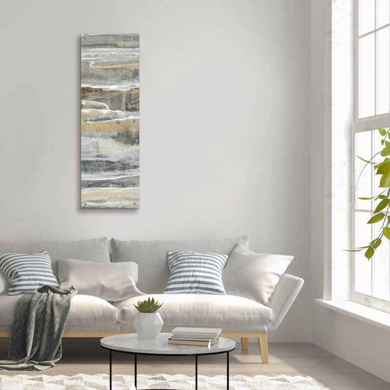 «Spring Stream Gold» par Albena Hristova, art mural en verre Latitude Run®, 12 po x 36 po, H 48 po x l 16 po