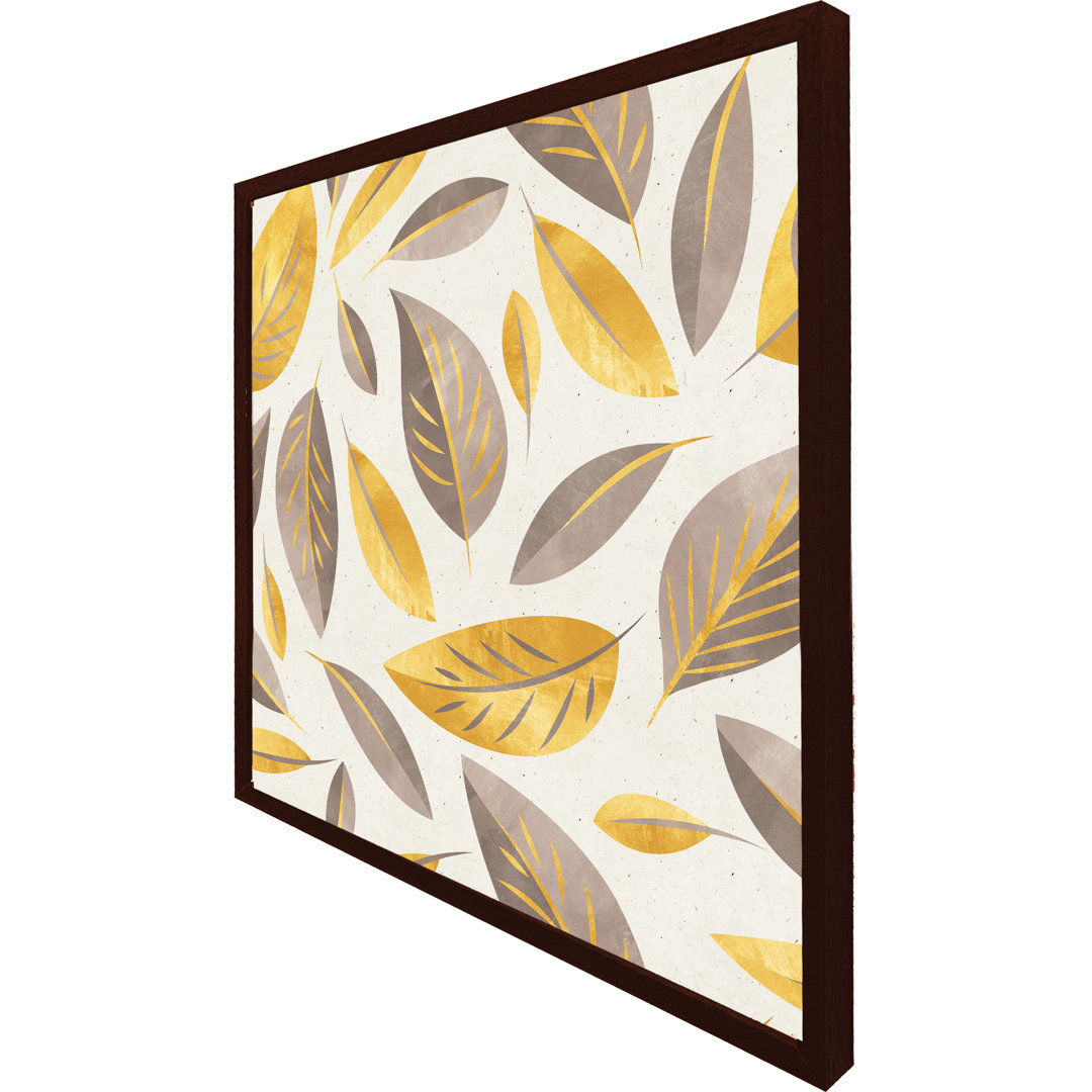 Sonlin Botanical Gold And Purple Leaf - Single Picture Frame Art Prints