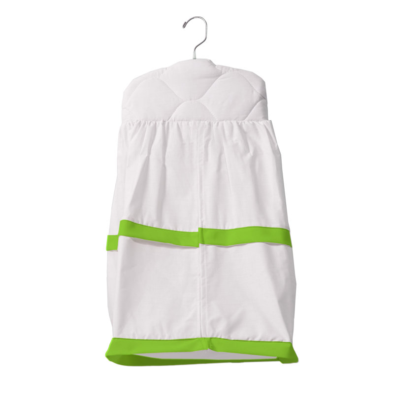 Dvorak No Pattern Crib Diaper Stacker, Green apple