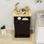 Armoire poubelle de cuisine inclinable à un tiroir et à un compartiment - Noir
