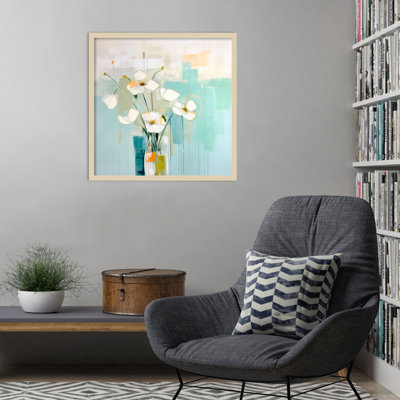 «Flowers on the Window I» par Irena Orlov, impression sur bois encadrée