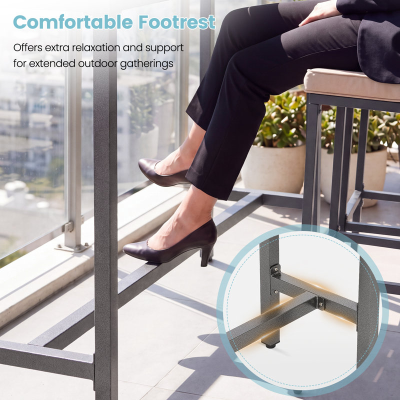 Table de bar à hauteur de comptoir 36,97 po, Gris, L 15,6 po x L 62,99 po